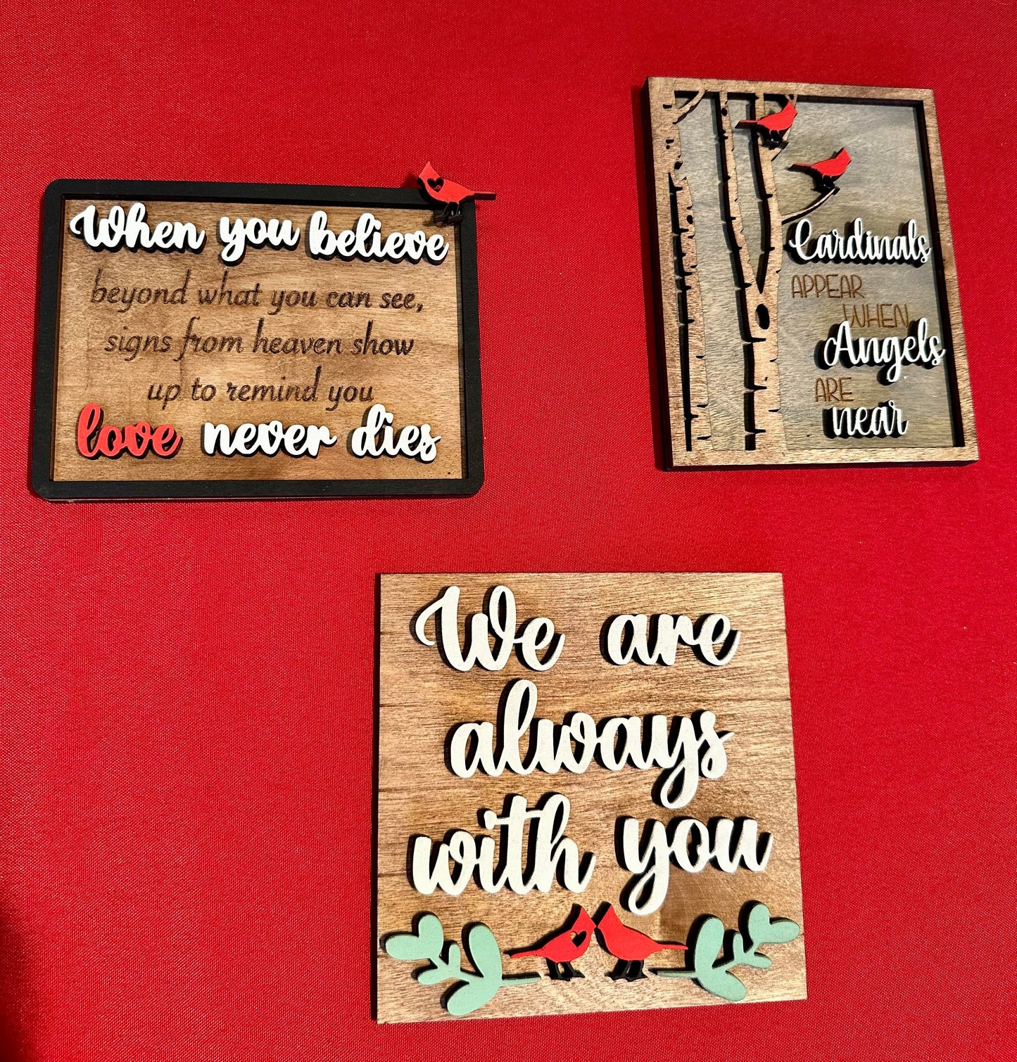 3D Tiered Tray Decor - Memorial with Cardinal