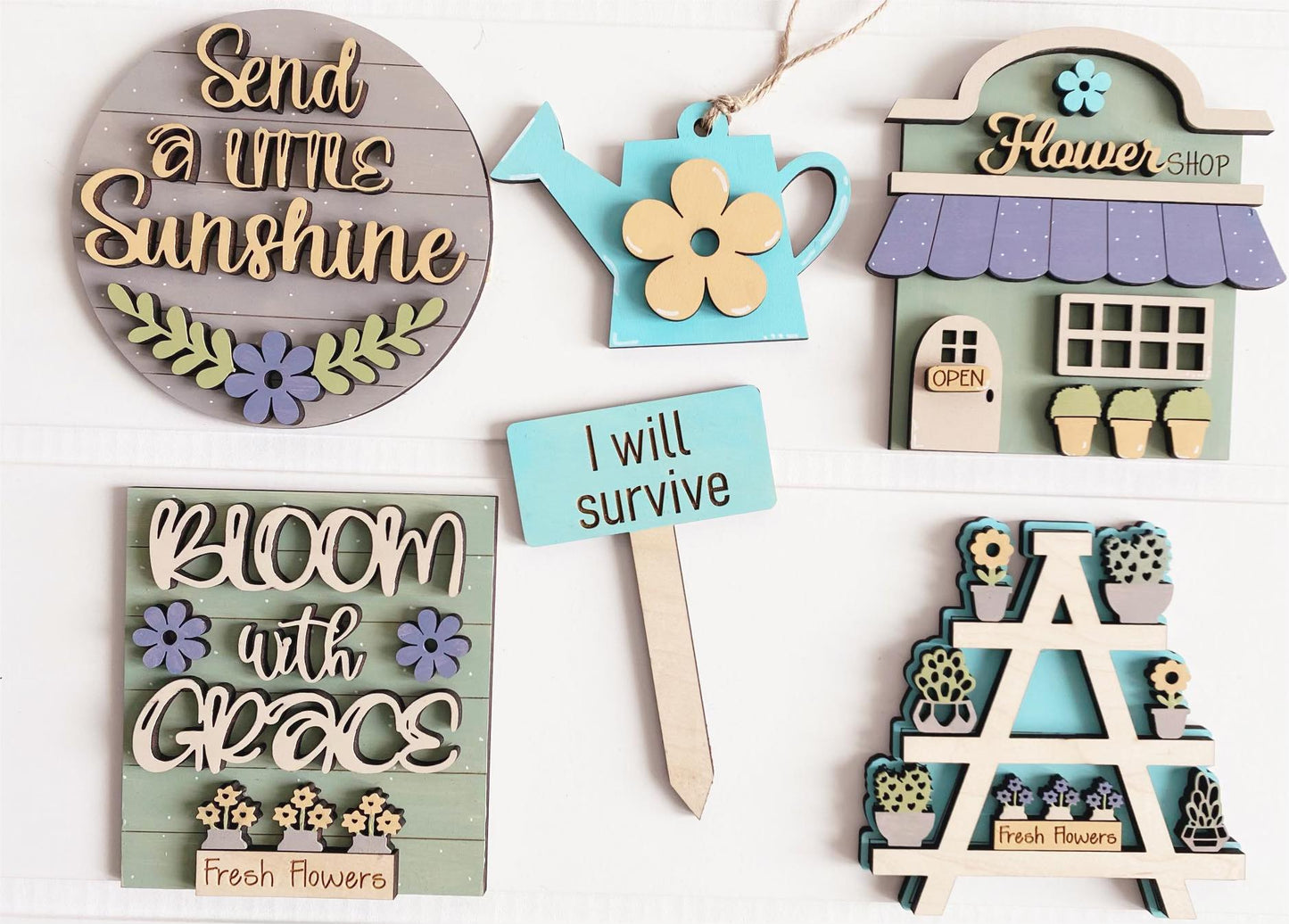 3D Tiered Tray Decor - Flower shop