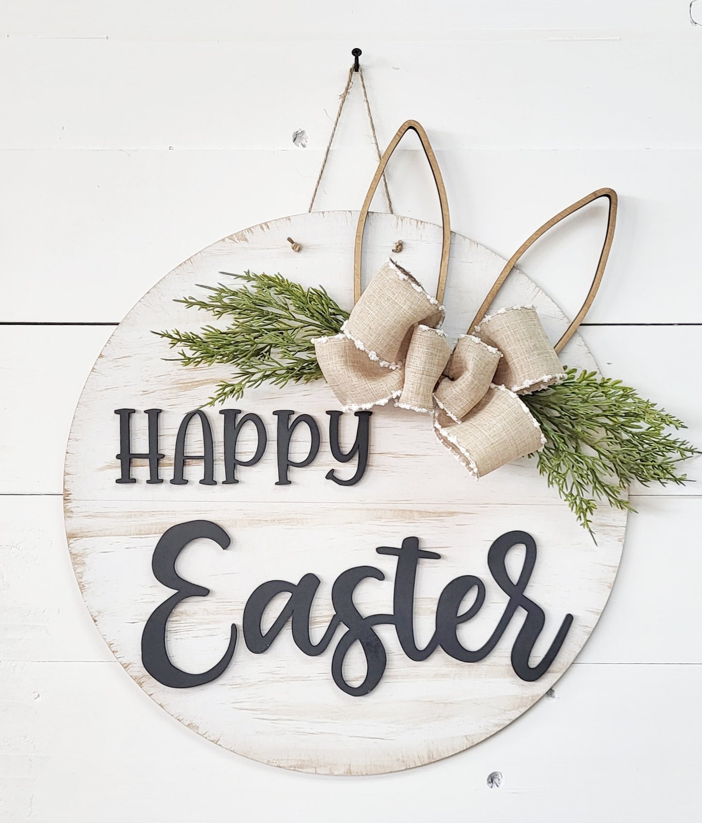 3D Door hanger - Happy Easter with Bunny Ears