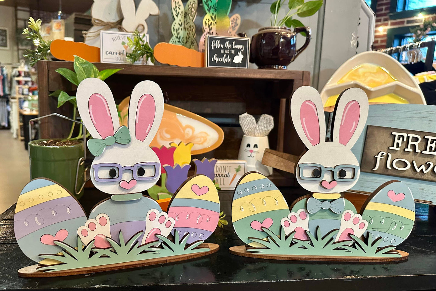 3D Standing Easter Bunny with eggs