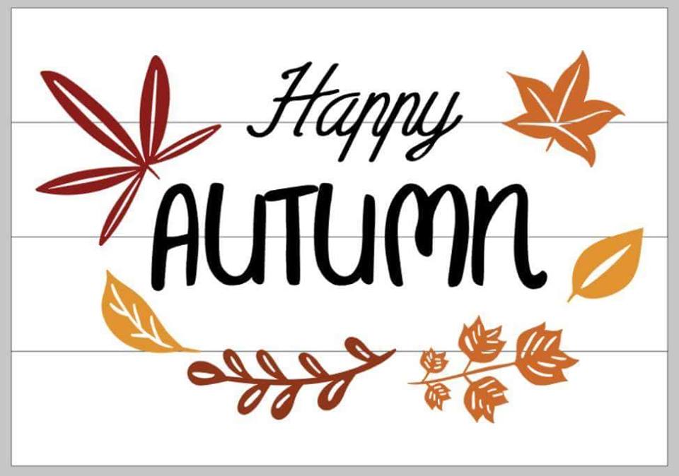 Happy Autumn with leaves