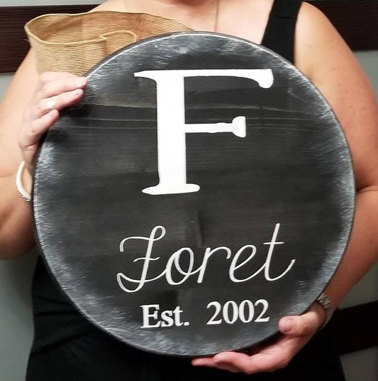 Family Initial with last name and Est date ROUND