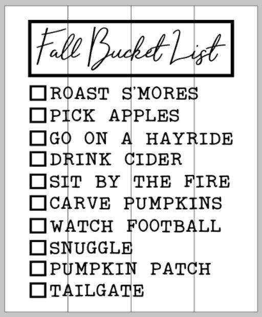 Fall bucket list