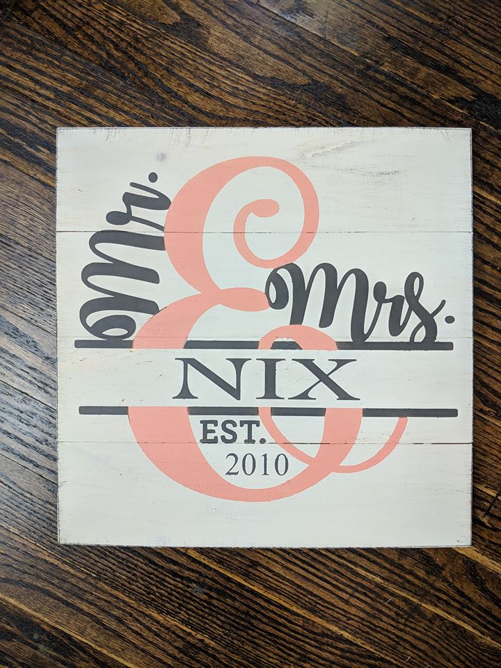 Mr and Mrs with last name and est date