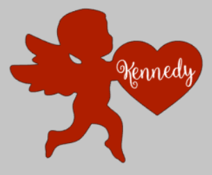 Door hanger Cupid with last name