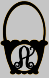 Door hanger Easter basket with letter