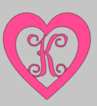 Door hanger Heart with letter