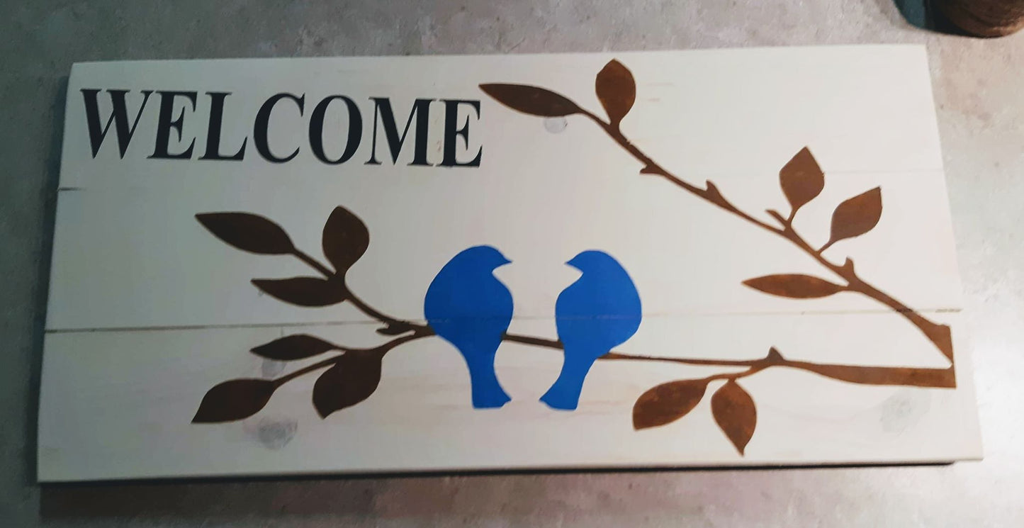 Welcome bird on branches