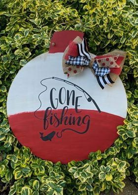 Door hanger Bobber Gone Fishing