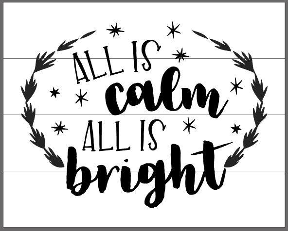All is calm all is bright with wreath and stars