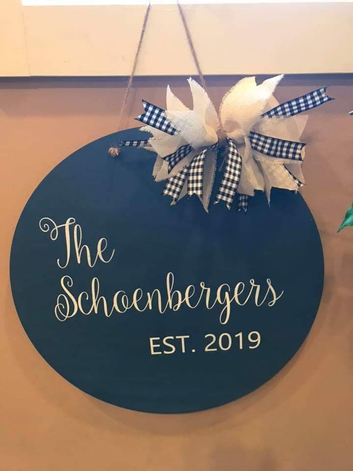 Door hanger Family Name and Est date