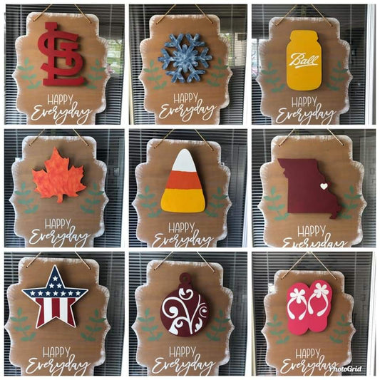 3D interchangeable door hanger Happy Everyday (LARGE 3D PCS)