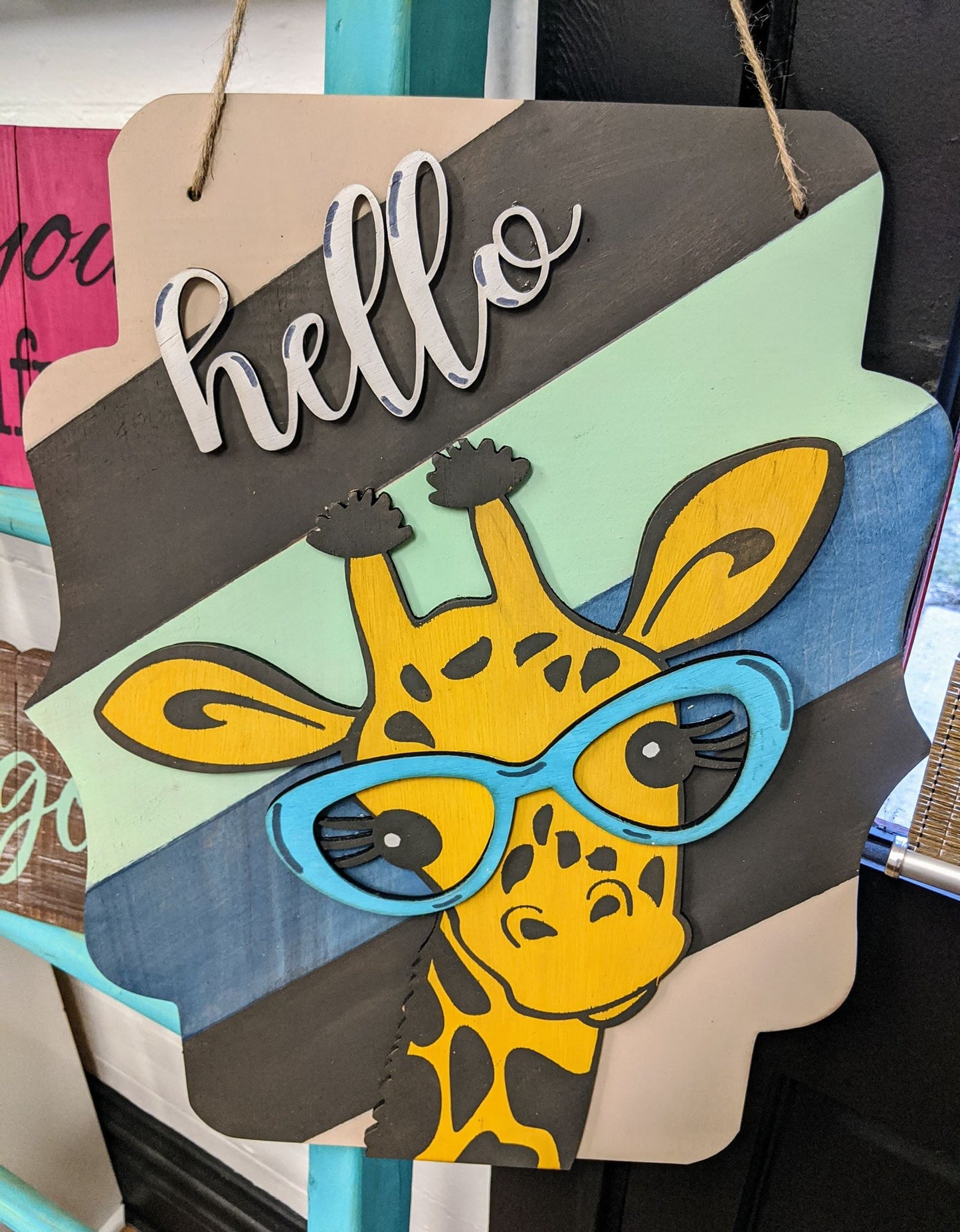 Door hanger Nerd Giraffe