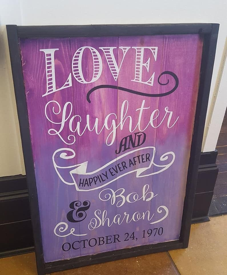 Love laughter and happily ever after- couples name and date