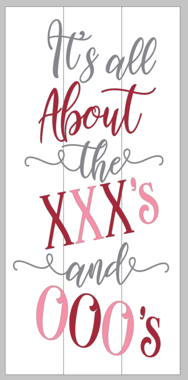 It's all about the xxx's and ooo's