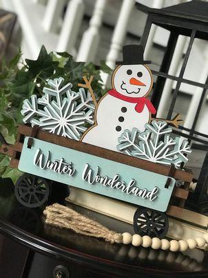3d Interchangeable Wagon INSERTS - Christmas & Winter