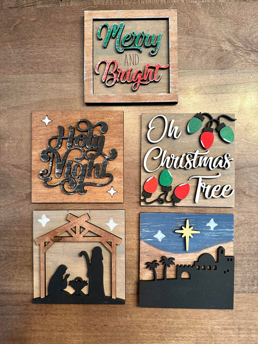 3D Interchangeable Square INSERTS ONLY - Christmas and Winter