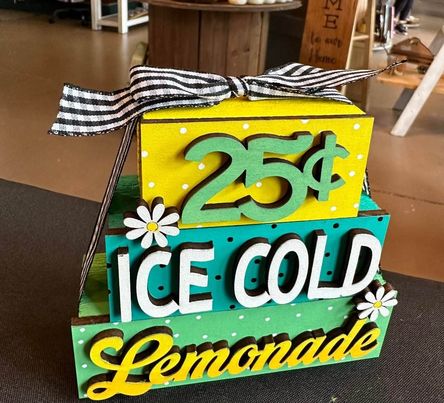 3D Boxy Book Stack - Lemonade