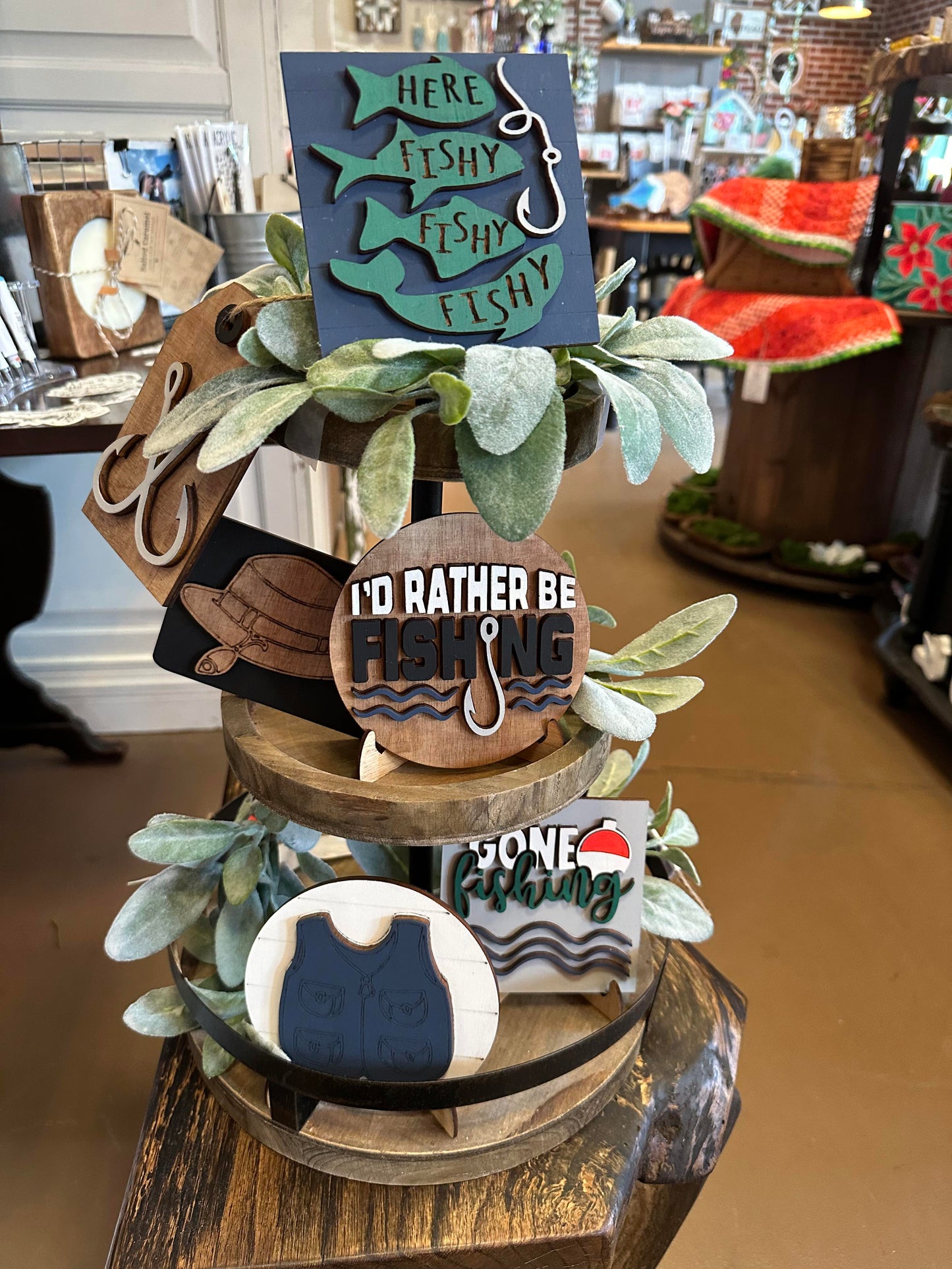 3D Tiered Tray Decor - Fishing 3D Tiered Tray Decor - Fishing