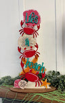 3D Standing Stacked Lifes a Beach with Crab