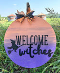 3D Door hanger - Welcome Witches with flying witch