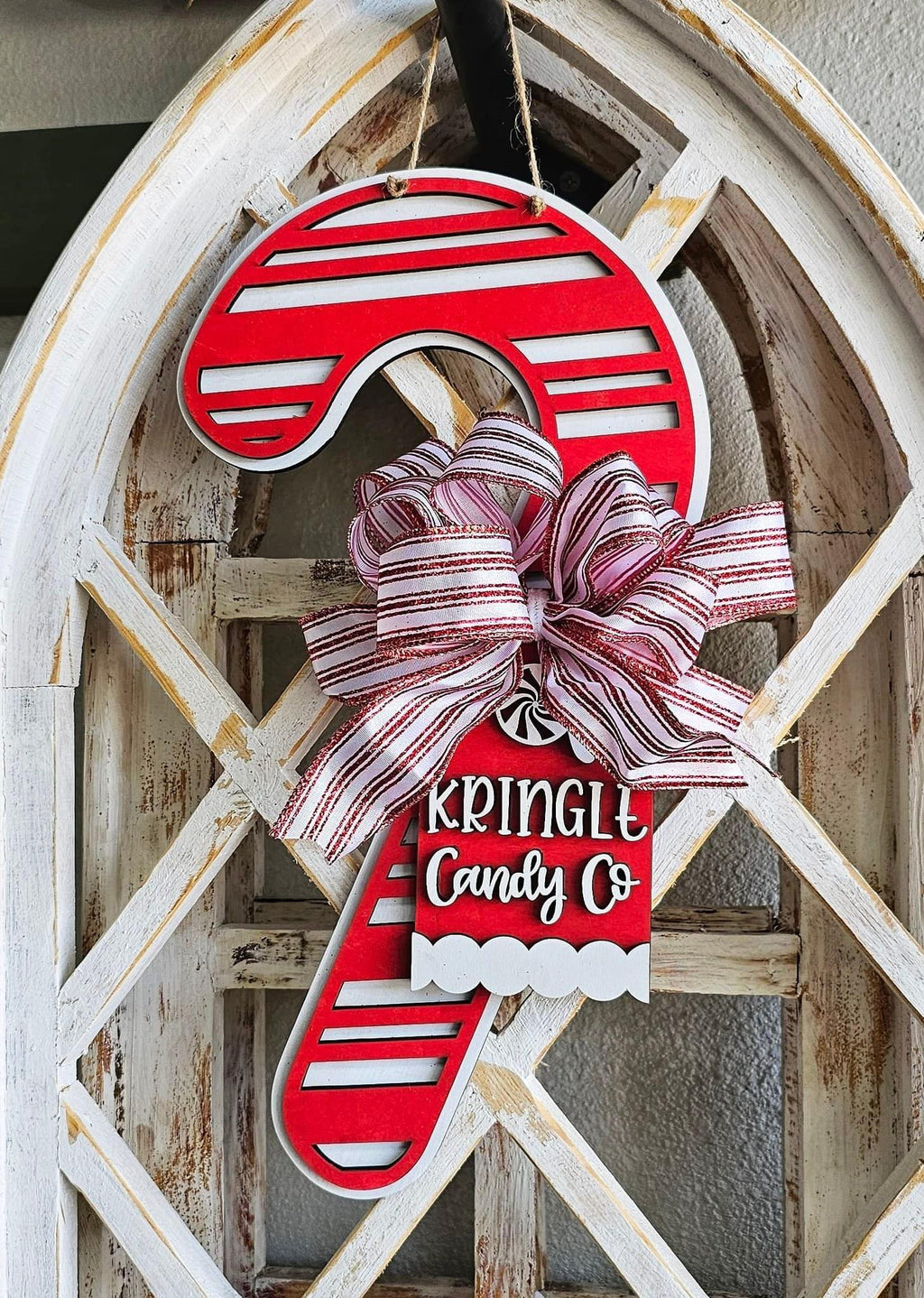 3D Door hanger - Candy Cane Kringle Candy Co
