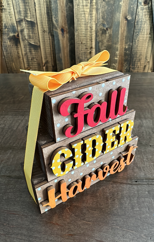 3D Boxy Book Stack - Fall Cider Harvest