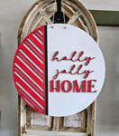 3D Door hanger - Holly Jolly Home Side Split