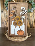 3D Fall Vased Flowers with Pumpkin