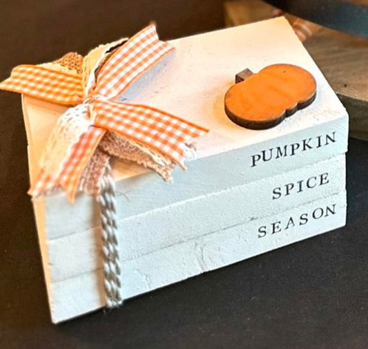 Tiered Tray Mini Book Stack - Pumpkin Spice Season