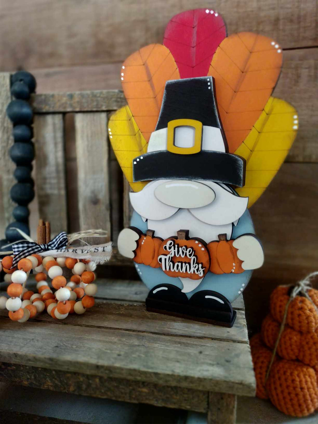 3D Standing Thanksgiving Turkey Gnome