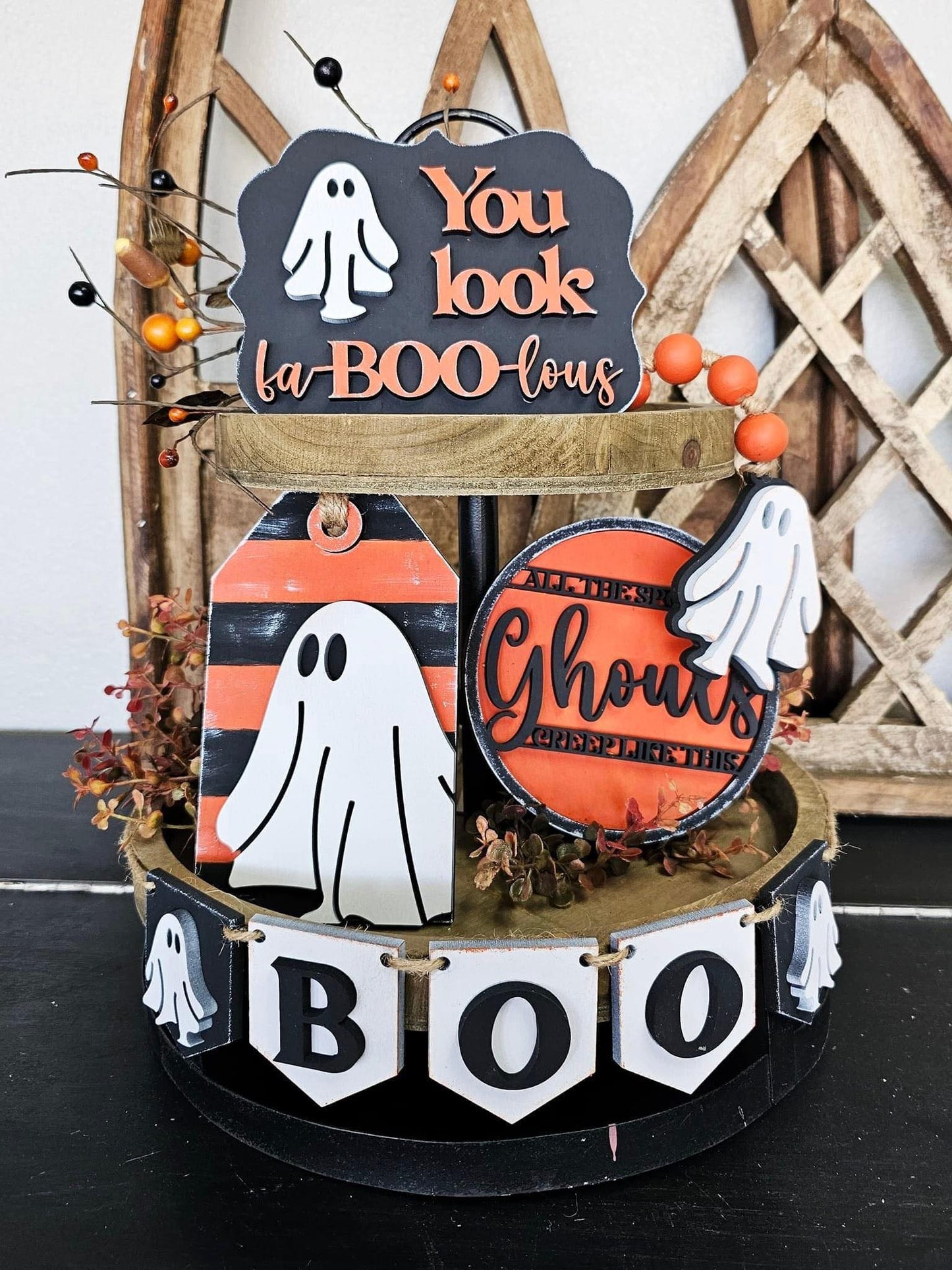 3D Tiered Tray Decor - Boo