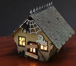 3D Haunted House with Ghost and Spider