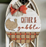 3D Door hanger - Gather and Gobble with Turkey