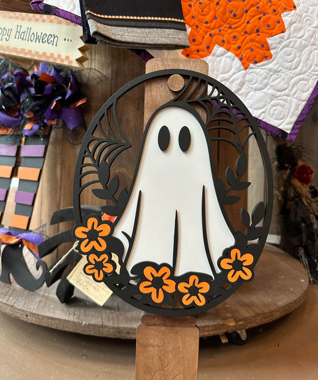 3D Mini hanger - Ghost with Flowers