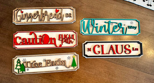 3D Street Signs - Christmas and Winter
