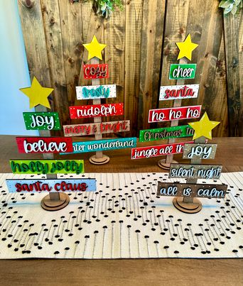 3D Word Tiered Christmas Tree