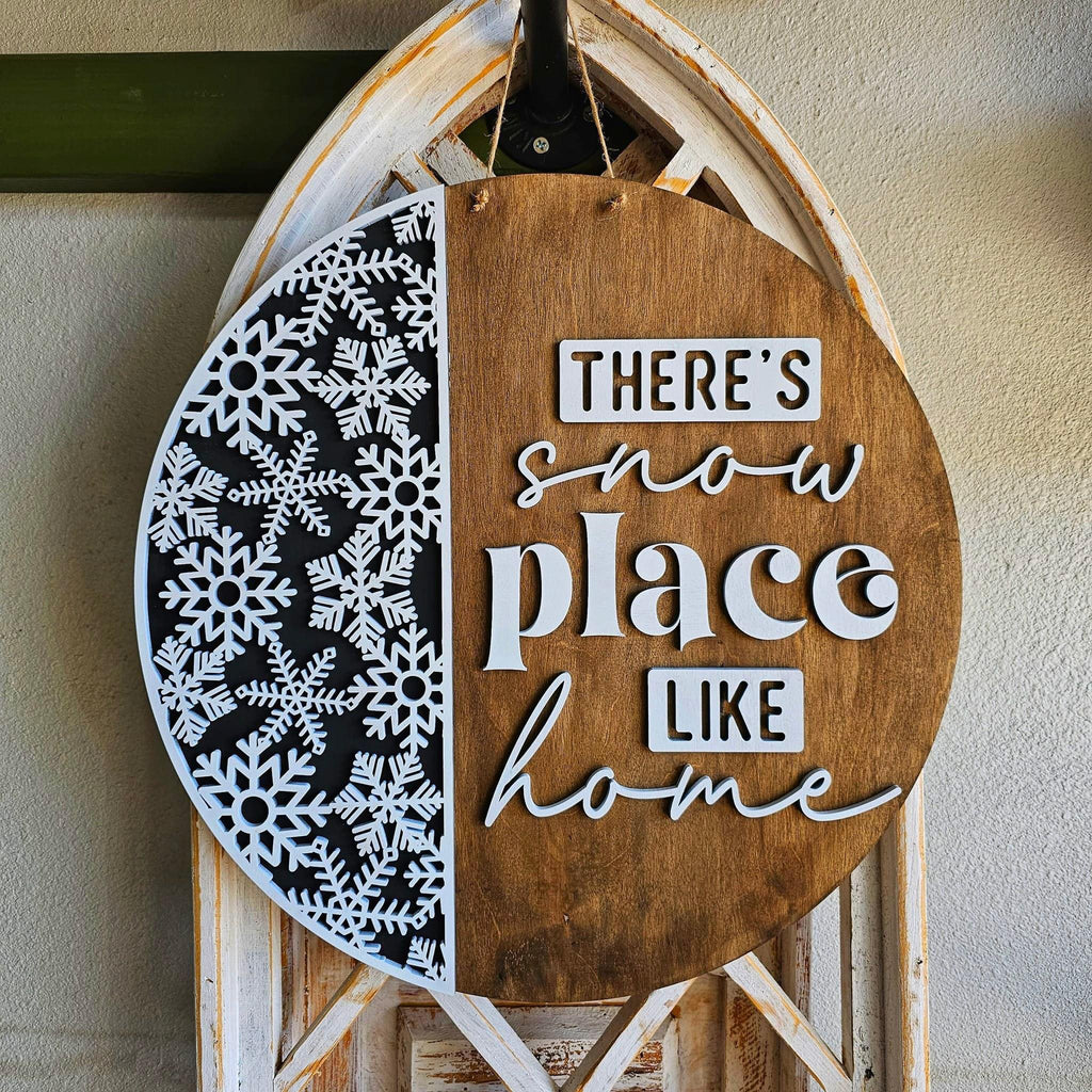 3D Door hanger - There's snow place like home Side Split