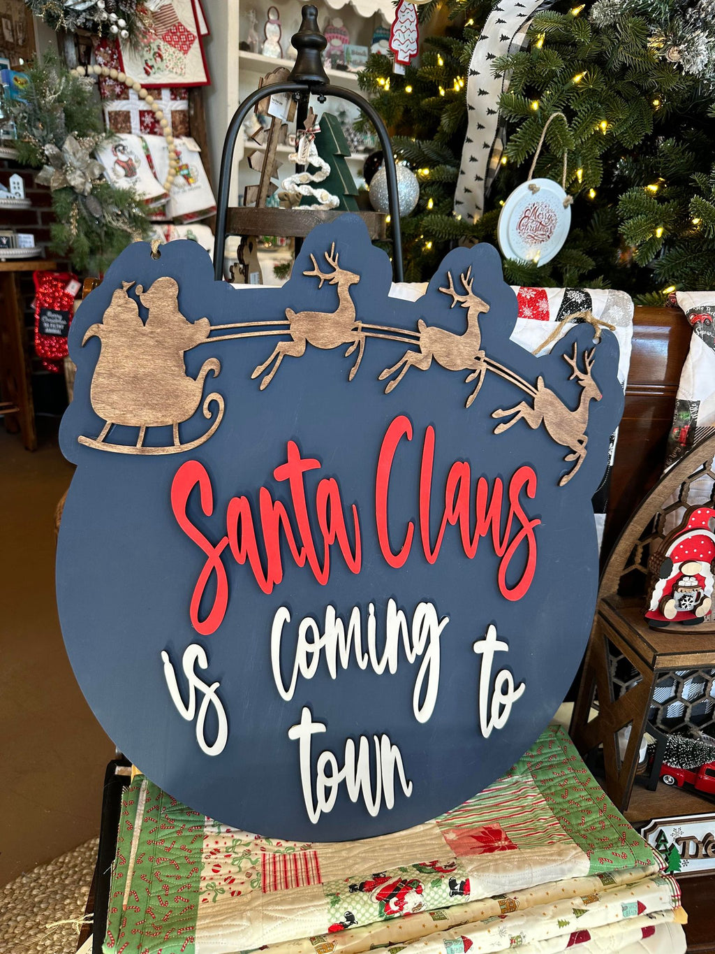 3D Door hanger - Santa Claus is coming to town
