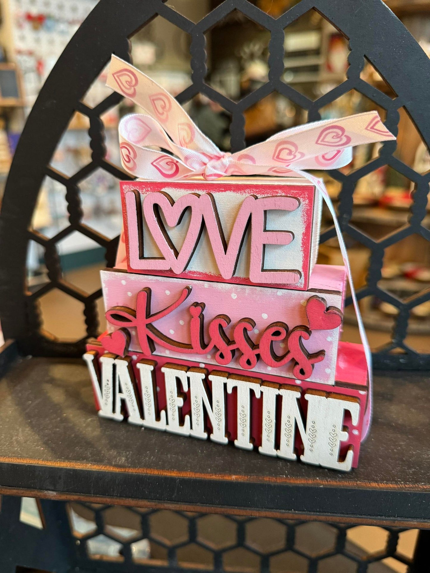 3D Boxy Book Stack - Valentine's Day Love Kisses Valentine