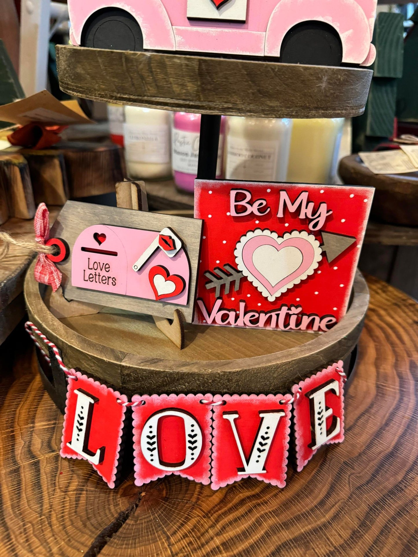 3D Tiered Tray Decor - Valentines Day Love Letters