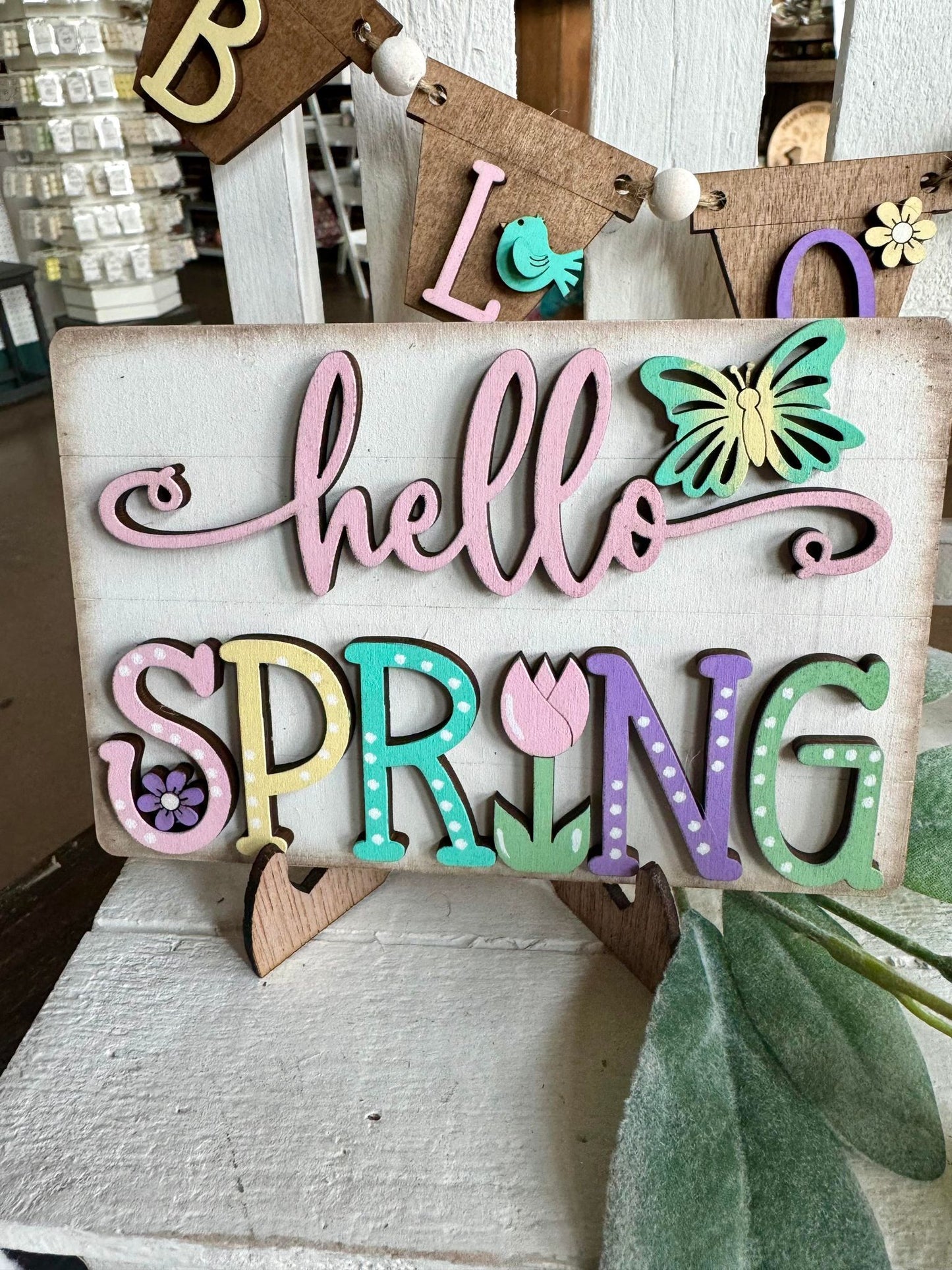 3D Tiered Tray Decor - Hello Spring Bloom where you are planted
