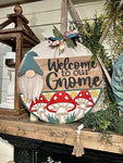 3D Door hanger - Welcome to our Gnome with Gnome and Mushrooms