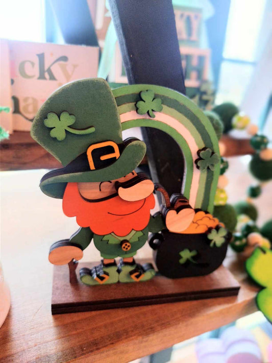 3D St Patricks Day Standing Small Gnome