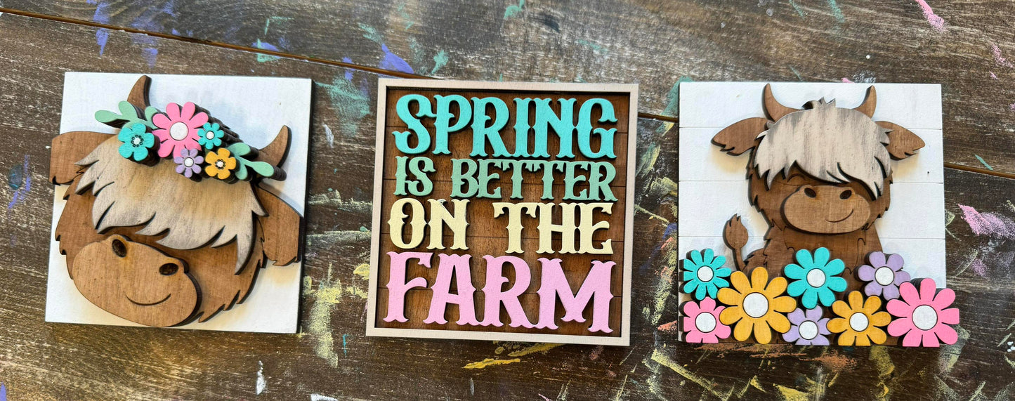 3D Interchangeable Square INSERTS - Easter and Spring