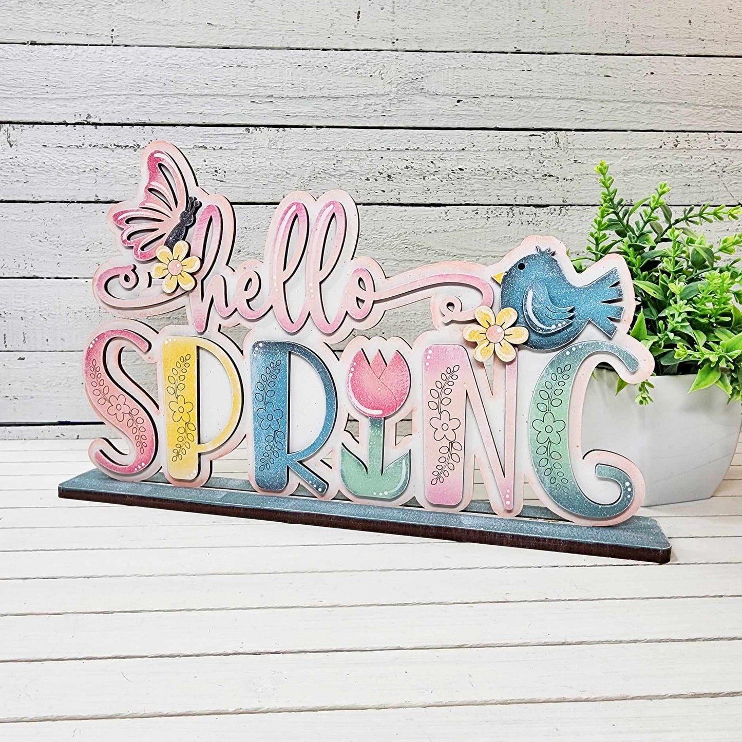 3D Standing Hello Spring Display