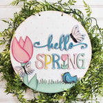 3D Mini hanger - Hello Spring with Tulip, Bird and Butterflies