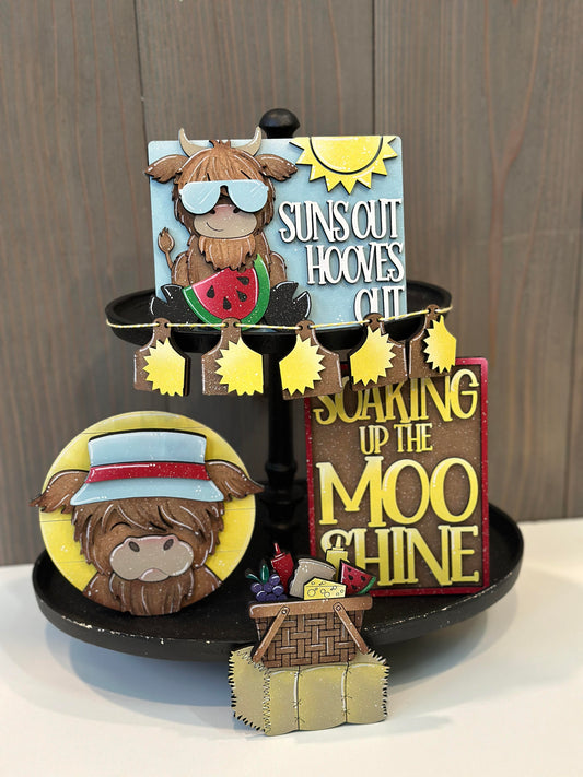 3D Tiered Tray Decor - Sunshine Cow