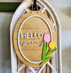 3D Door hanger - Hello Spring with Flowers