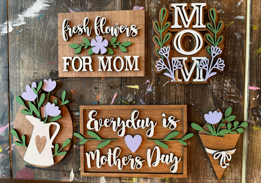 3D Tiered Tray Decor - Fresh Flowers for Mom